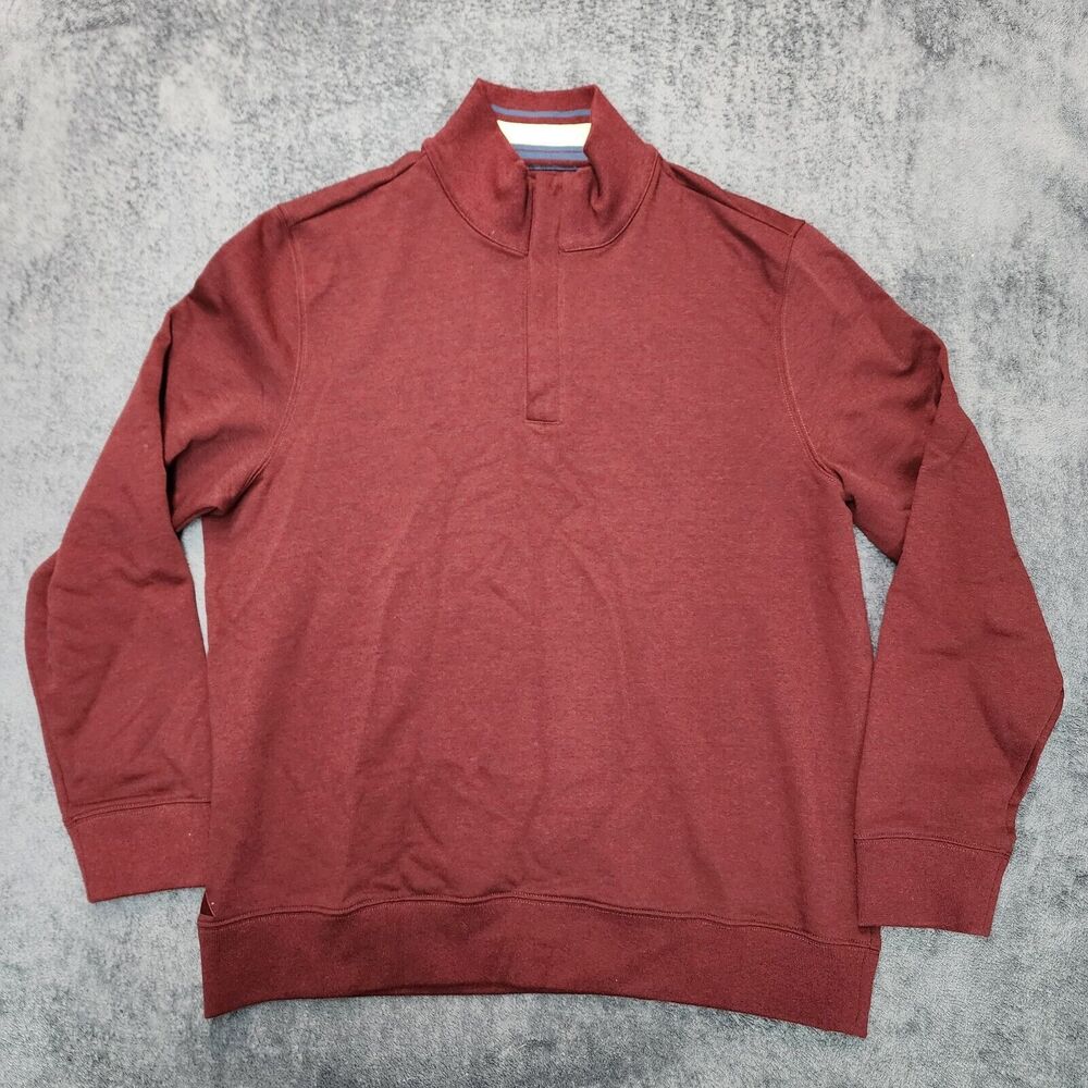 UNTUCKit Corral Men's Quarter Zip Long Sleeve Sweatshirt Red Size XL